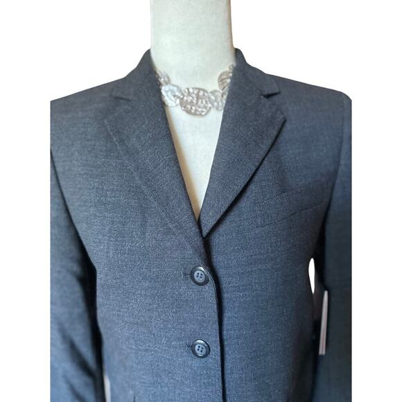 Express Tailored Blazer Jacket, Fully Lined, Charcoal Gray, Women's size 2, NWT - Picture 2 of 6